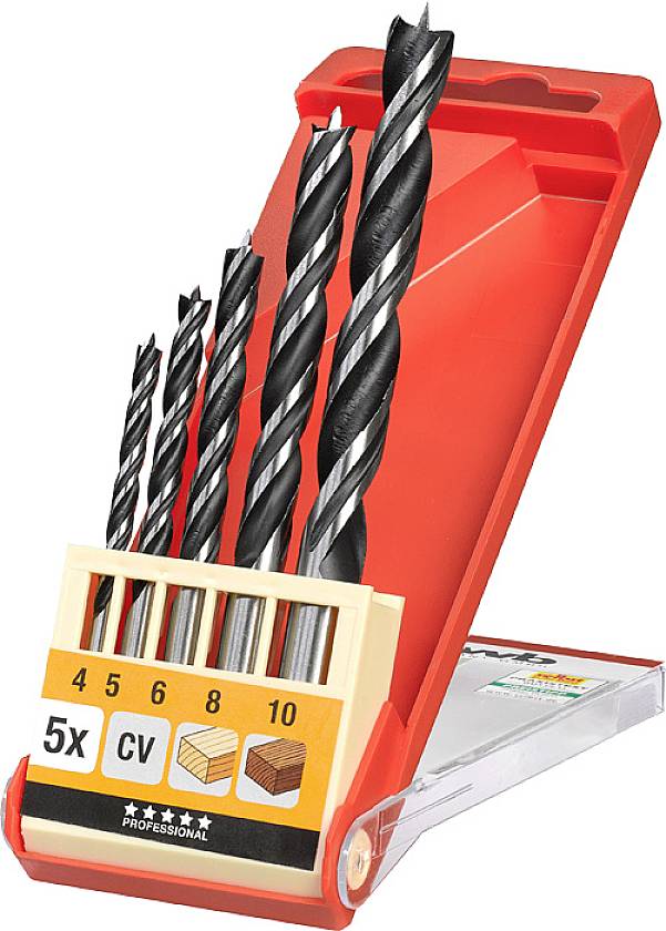 kwb 514000 Hout-spiraalboorset 5-delig 4 mm, 5 mm, 6 mm, 8 mm, 10 mm 5 stuk(s)