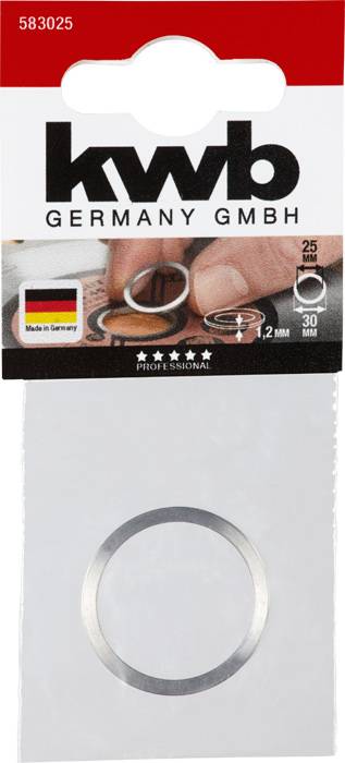 'kwb Germany GmbH' Metalen sluitring voor professioneel gebruik, 25 mm, dikte 1,2 mm. Verpakking met Duits kwaliteitszegel.