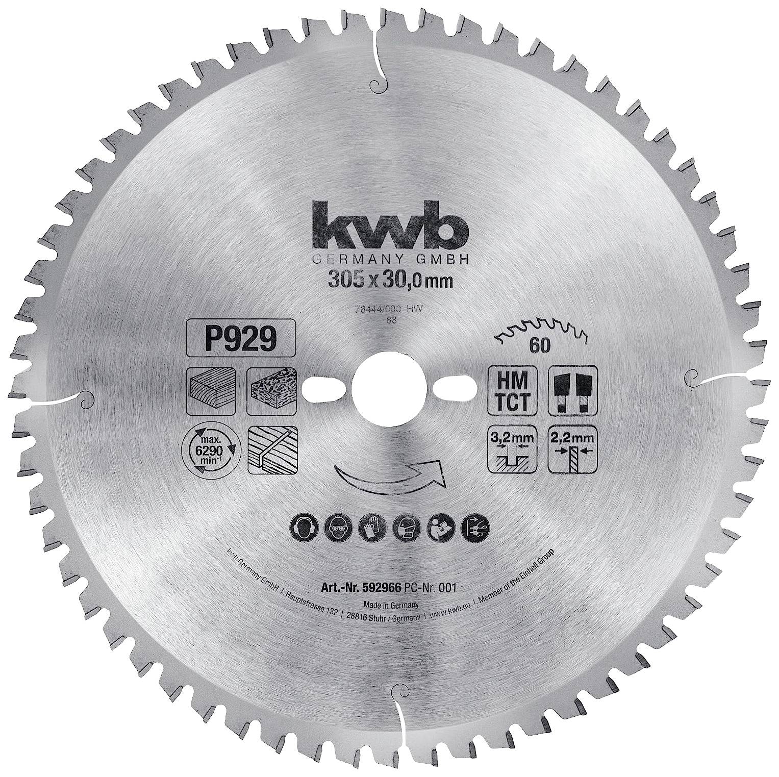 kwb 592966 Cirkelzaagblad 305 x 30 mm 1 stuk(s)