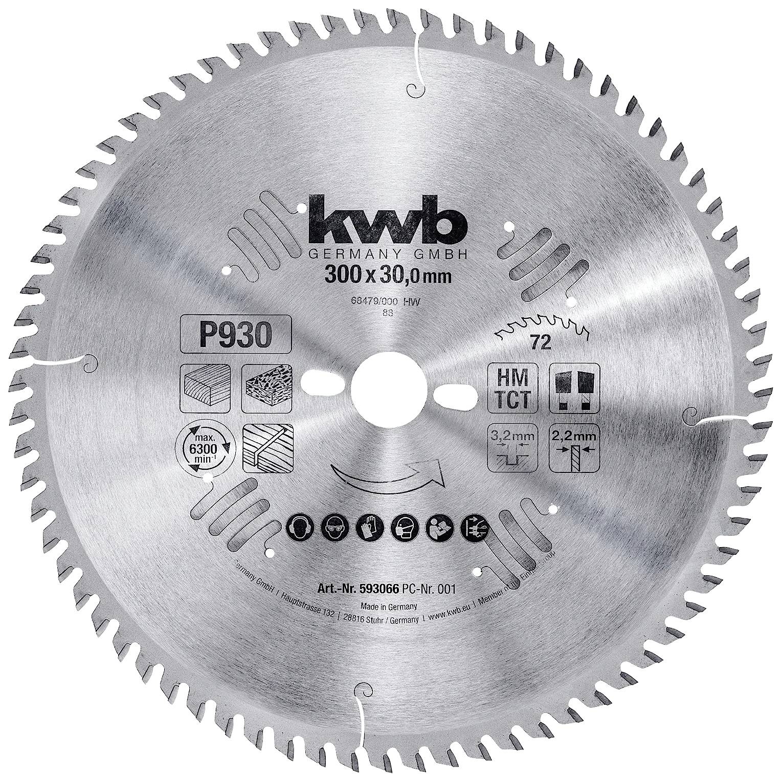 kwb 593066 Cirkelzaagblad 300 x 30 mm 1 stuk(s)