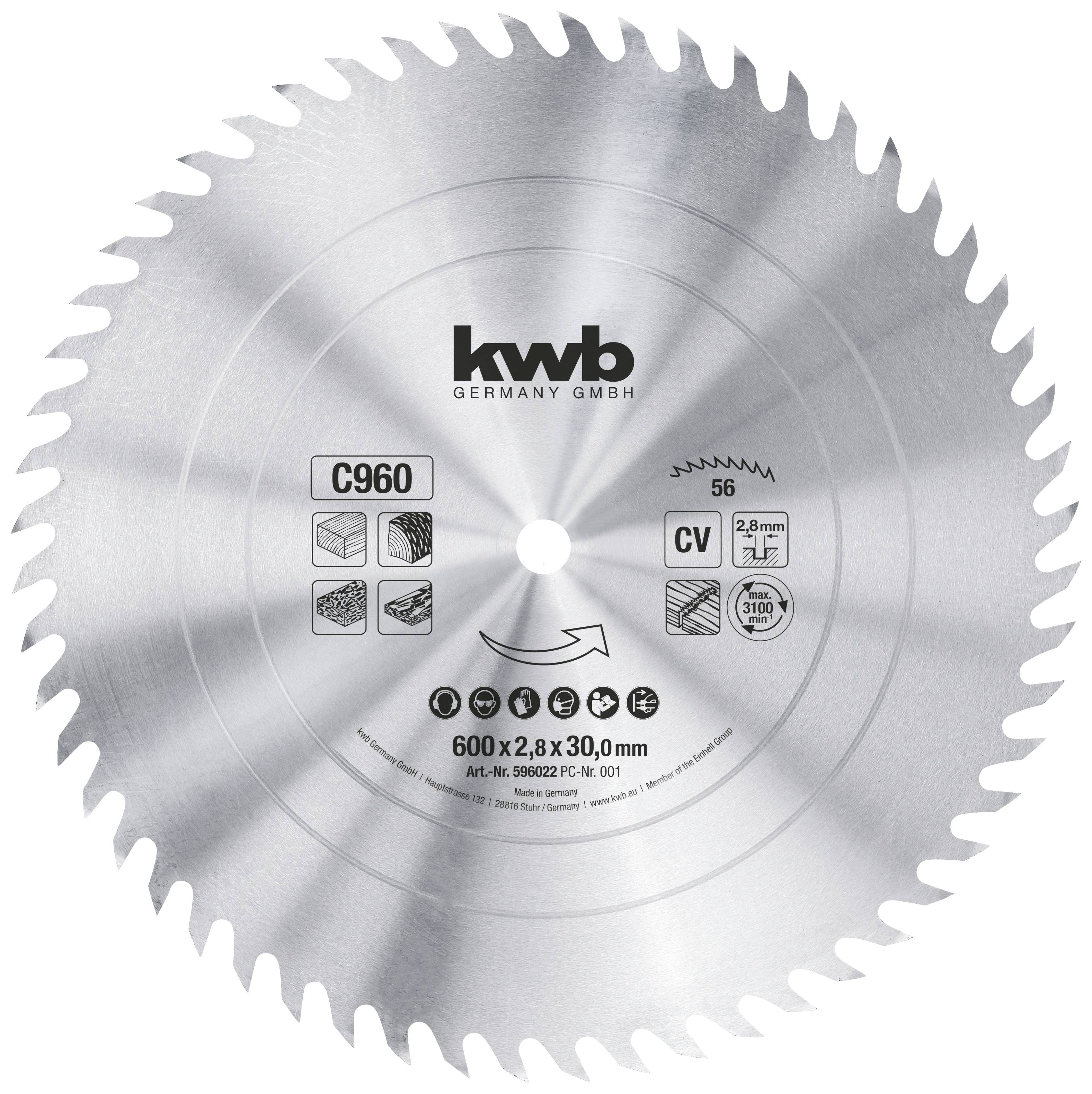kwb 596022 Cirkelzaagblad 600 x 30 mm 1 stuk(s)