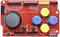 Joystick-shield met meerdere gekleurde knoppen en een zwarte joystick, gemarkeerd als 'JoyStick Shield V1.A' en 'Nokia 5110'.