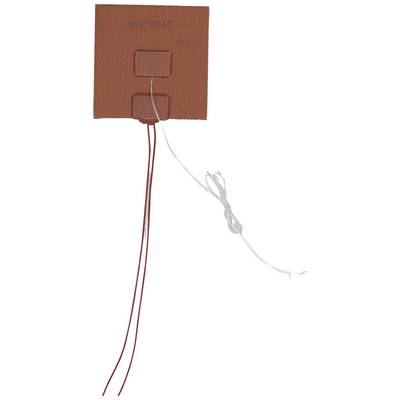 Rood verwarmingskussen met kabels, gebruikt voor elektrische aarding of warmteoverdracht. Ideaal voor technische of industriële toepassingen.
