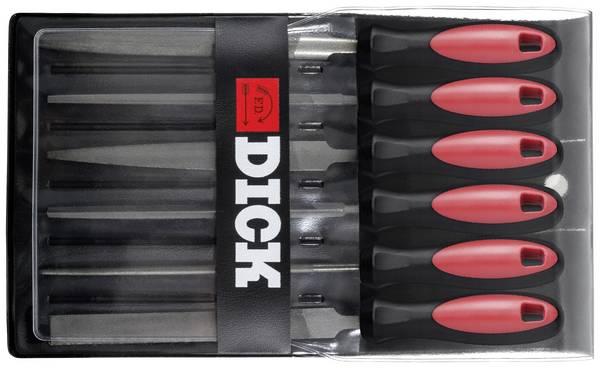 Dick 1187102-2K Set sleutelvijlen 6-delig 100/2 in plastic tas zwart „Dick”, met 2K-handgreep 85 mm  Lengte 100 mm 1 set(s)