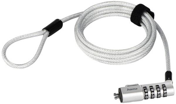 Hama Laptopslot  Cijferslot Geen sleutel nodig, Kabelbinder voor ordelijke kabelmanagement 180 cm