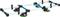 Het beeld toont een metalen draagconstructie met vier groene zuignappen. De verstelbare armen zijn blauw en zwart gemarkeerd.