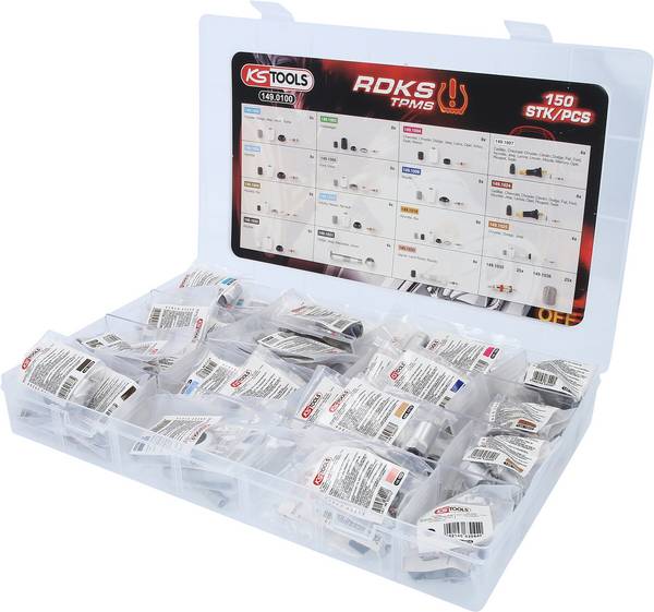 KS Tools 149.0100 RDKS / TPMS serviceassortiment voor bandenspanningscontrolesystemen, 150-delig
