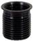 Zwarte kunststof aanzuigslangadapter met geribde structuur. Geschikt voor aansluitingen in pompinstallaties of irrigatiesystemen.