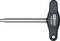 'T-Greep schroevendraaier met metalen steel en zwarte kunststof handgreep, merk KS Tools, modelnummer gedrukt: 150.2206.'