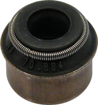 Een metalen onderdeel met een cilindrische vorm en een veer rond de bovenrand. Het heeft een matte oppervlakte en draagt de inscriptie '70.884'.