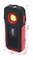 'Oplaadbare LED-werklamp van KS TOOLS, rood-zwart, afmetingen: 155 mm x 70 mm x 30 mm. Ideaal voor werkplaats- en buitengebruik.'