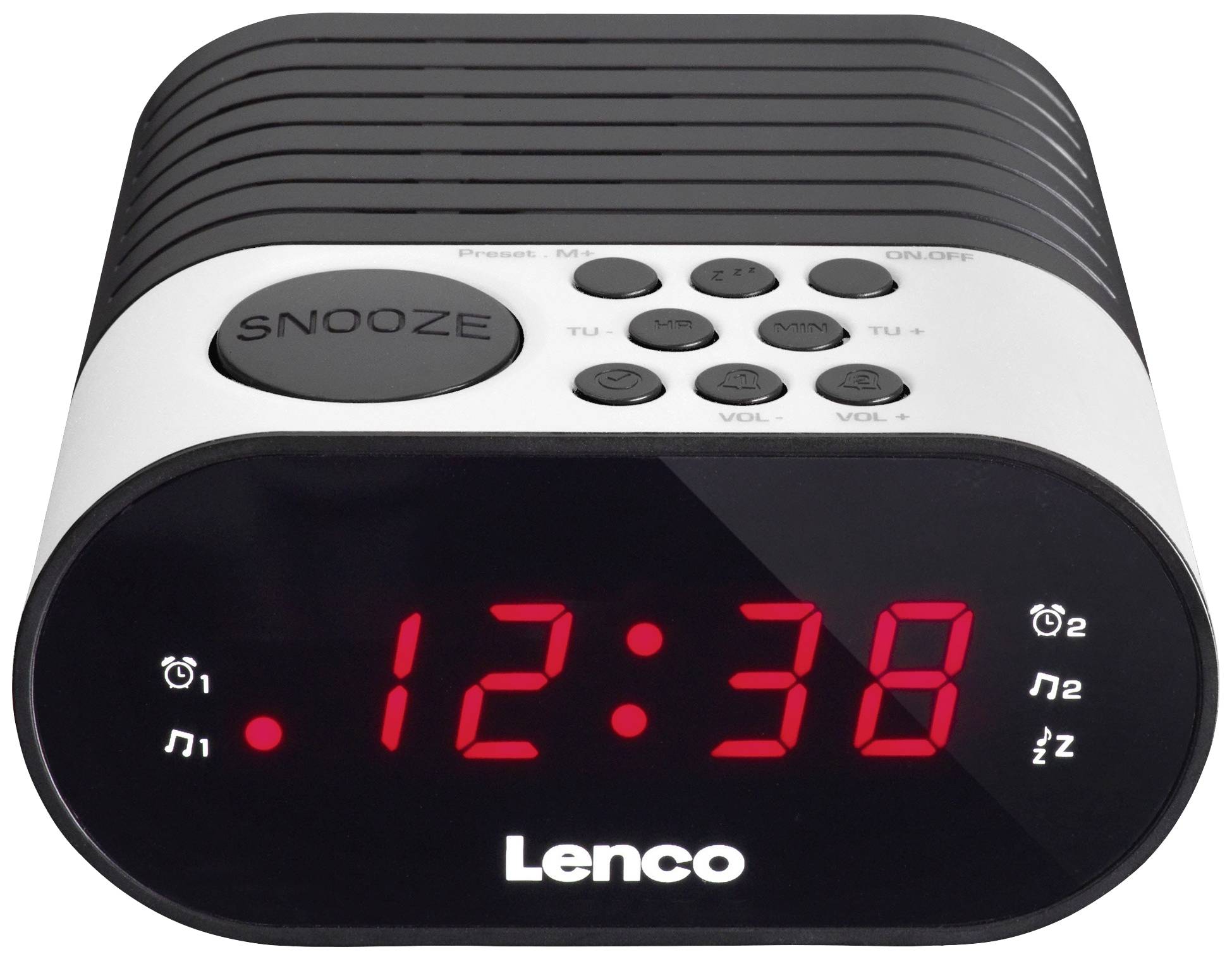 LENCO CR-07 White - FM Wekkerradio met slaaptimer en dubbele alarm functie - Wit-0