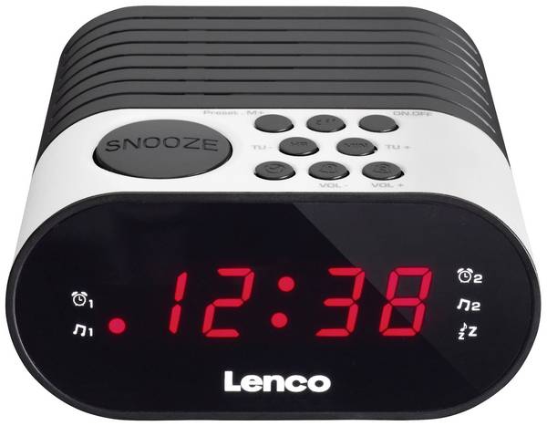 LENCO CR-07 White - FM Wekkerradio met slaaptimer en dubbele alarm functie - Wit
