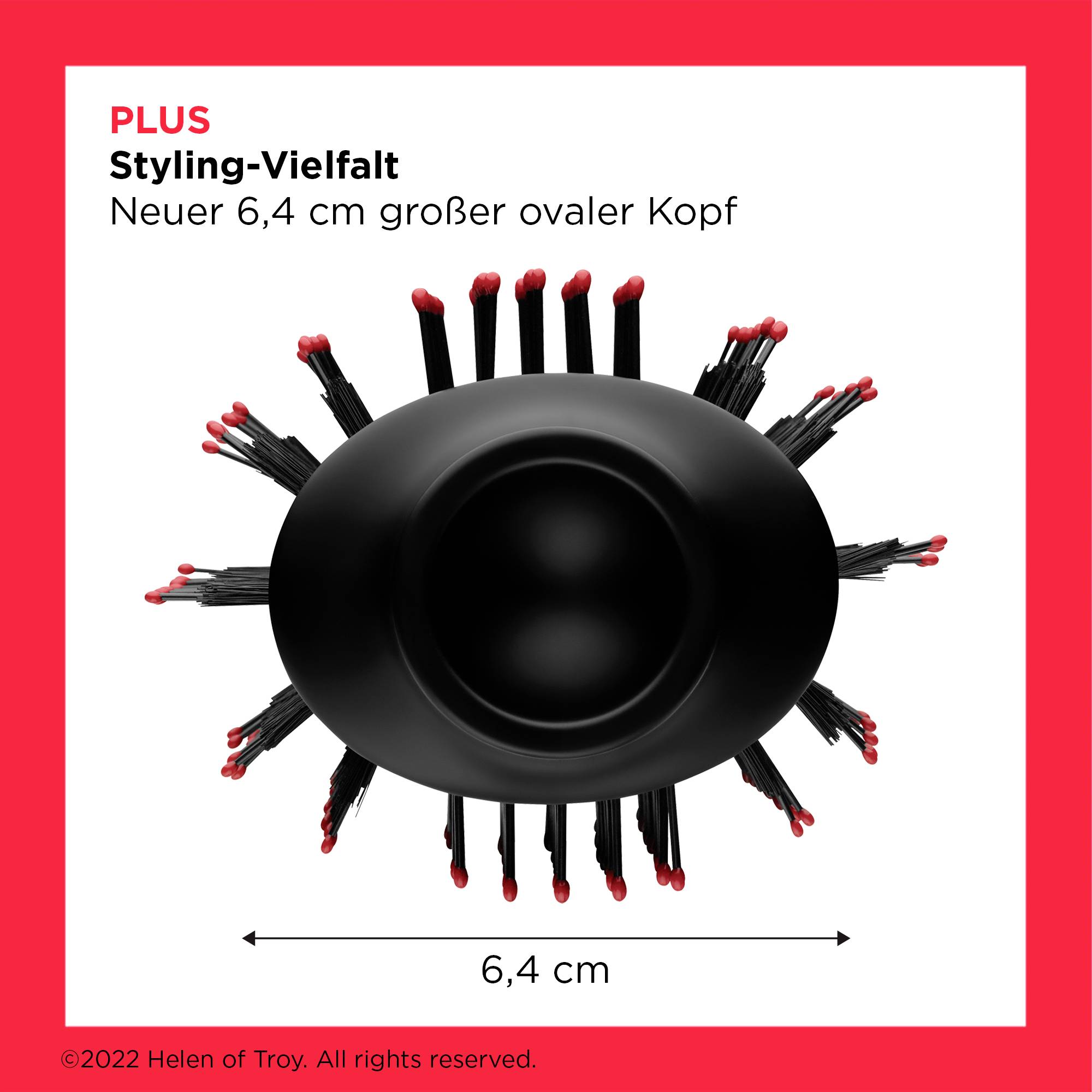 'PLUS Styling-Veelzijdigheid' Haarborstel met 6,4 cm grote ovale kop en afgeronde borstels voor veelzijdig stylen.