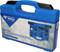 Blauwe gereedschapskoffer van 'Brilliant Tools', model BT531150, voor dieselinjectiepomp. Bevat verschillende gereedschappen voor afstelling.
