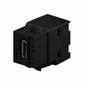 Een zwarte USB 3.1 Type-C adapter in rechthoekige vorm.