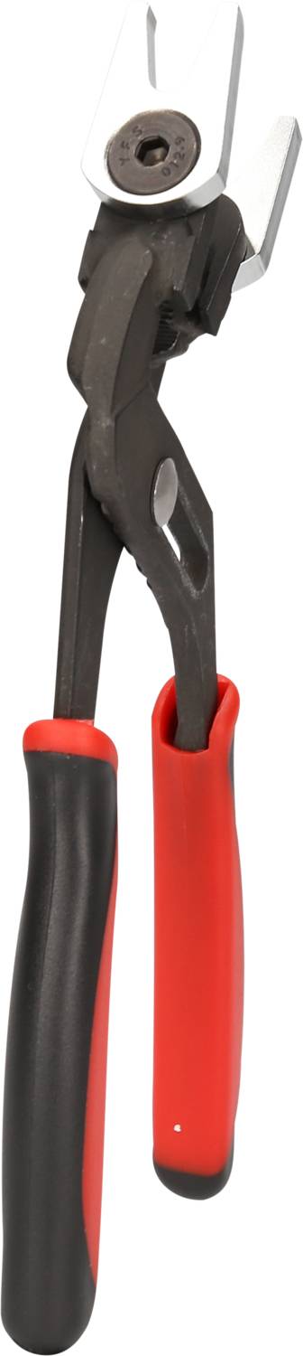 Tangen met rode en zwarte handgrepen, geschikt voor precisie knippen en vasthouden.