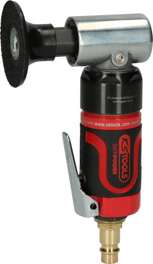 KS Tools 515.5580 SlimPOWER mini-pneumatische slijpmachine voor grote pads, 19000 omw/min.