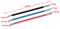 Drie Spudger-gereedschappen in Zwart, Blauw en Rood met afmetingen. Lengte 185 mm, breedtes 3,4 mm, 5,5 mm, 7,5 mm, 10,1 mm, 10,2 mm, 12,6 mm.