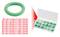 Groene O-ring en assortimentsdoos met verschillende O-ringen in meerdere maten, weergegeven in rode tekst: 20 x 3,0 mm tot 5 x 22,0 mm.