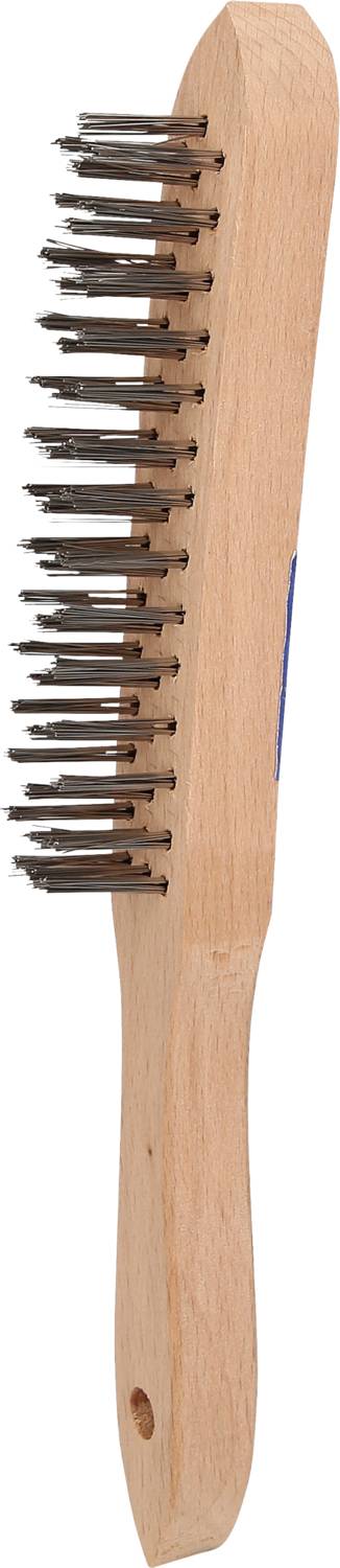 Houten-handgreep draadborstels met metalen borstels, gebruikt voor het reinigen of verwijderen van roest van oppervlakken.