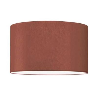 Rode, cilindrische tafellamp met een gladde stoffen kap. Elegant design voor een modern, minimalistisch interieur.