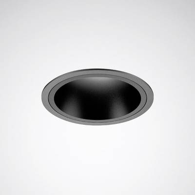 Zwart-zilveren inbouwspot in modern design, hoofdzakelijk gebruikt voor ruimteverlichting.