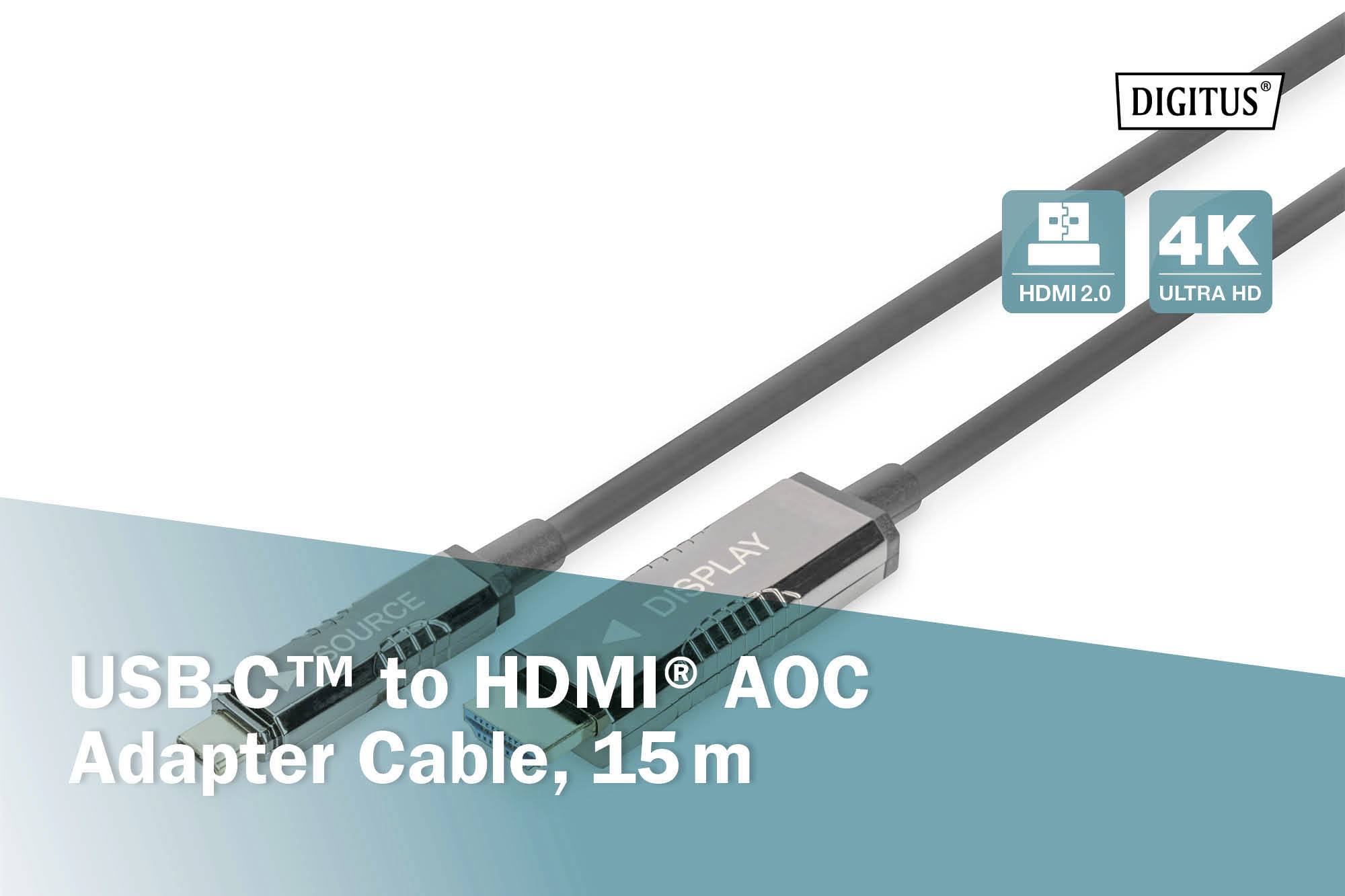 'Diagram toont hoe een USB-C naar HDMI-kabel een laptop met een tv verbindt. Beide apparaten zijn met pijlen naar het kabel gemarkeerd.'