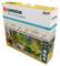 Verpakking voor Gardena Micro-Drip-Systeem, met illustratie van irrigatie-opstelling voor terras met planten. Bevat 'Made in Germany' etiket.