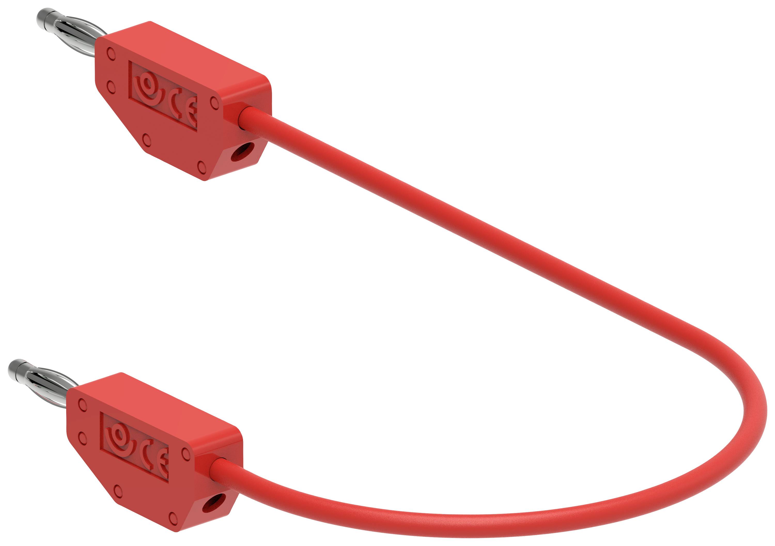 Electro PJP 214-CD1-50R Meetsnoer Bananenstekker Bananenstekker 0.50 m Rood 1 stuk(s)