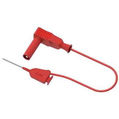 Rood multimeter-meetkabel met open uiteinde en geïsoleerde handgreep, geschikt voor elektrische metingen en tests.