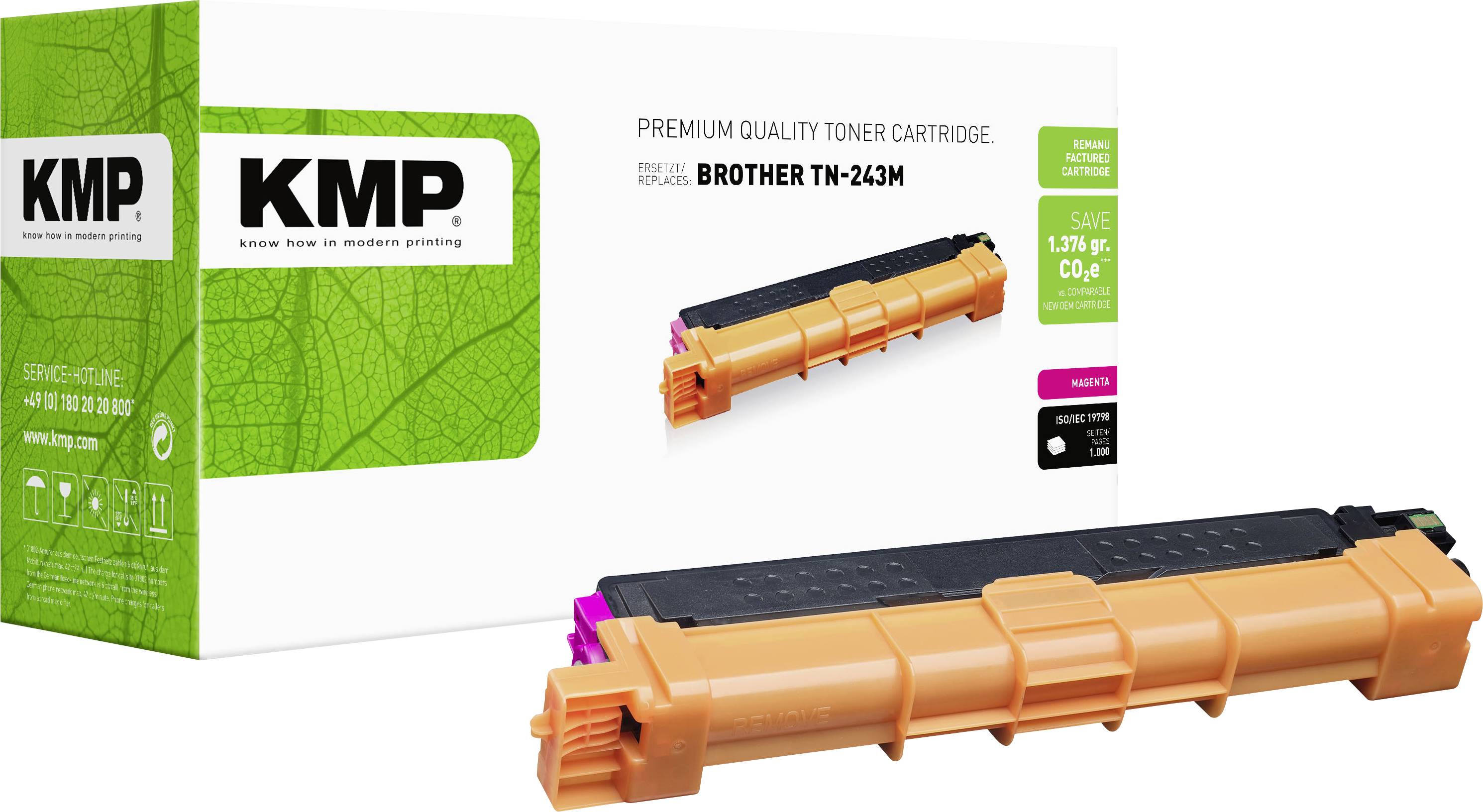 KMP Toner vervangt Brother TN243M Compatibel Magenta 1000 bladzijden B-T111 1268,0006