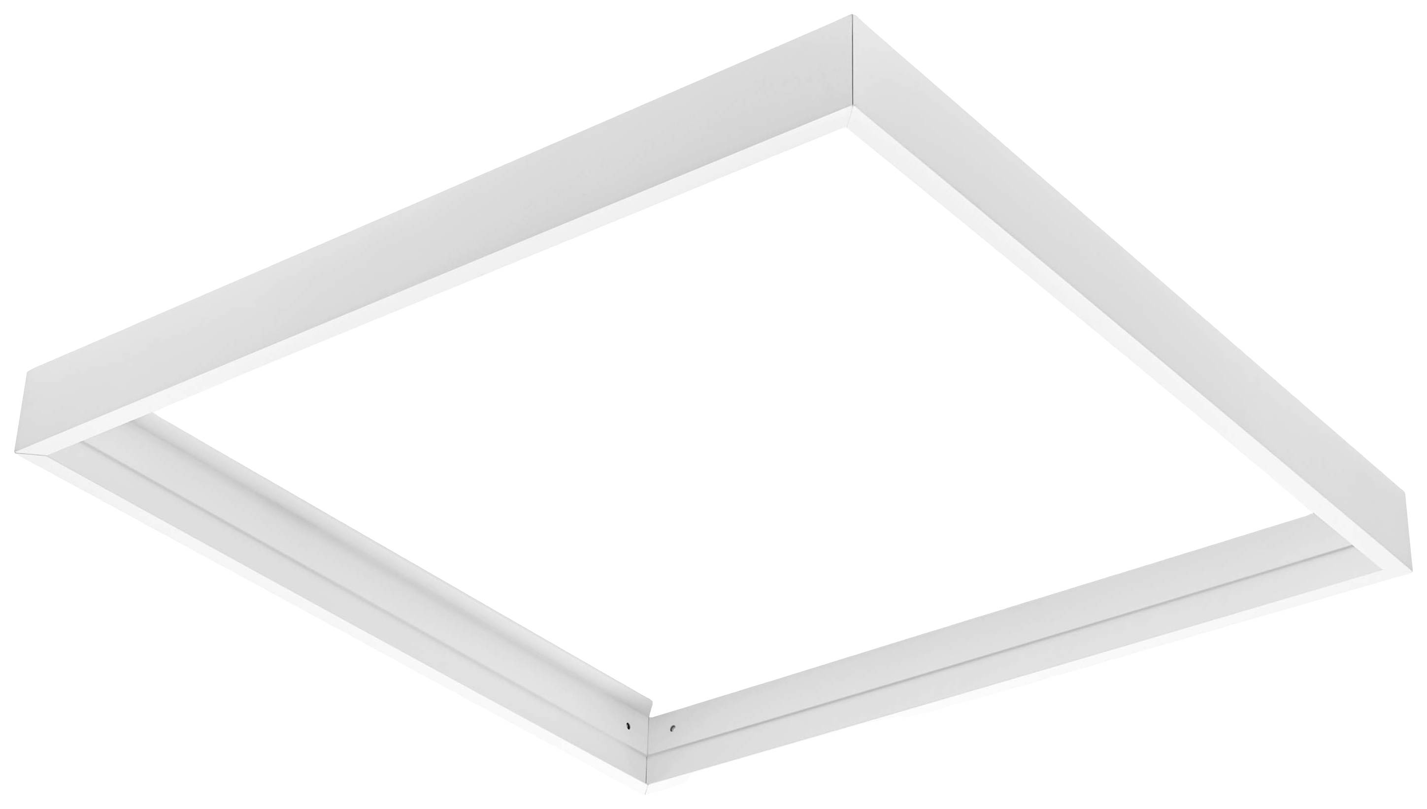 Een rechthoekig LED-plafondpaneel in een strak, modern design met een witte rand. Ideaal voor de verlichting van binnenruimtes.