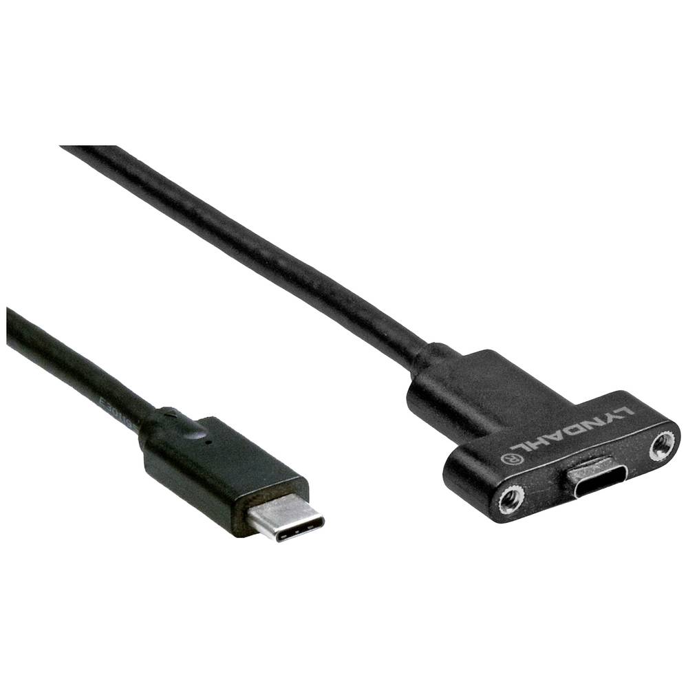 Lyndahl USB-kabel USB 3.2 Gen2 (USB 3.1 Gen2) USB-C stekker, USB-C bus 0.2 m Zwart LKPK032