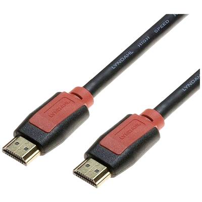 Lyndahl HDMI Aansluitkabel HDMI-A stekker 1 m Zwart LKSLA010 Afgeschermd (drievoudig), Vergulde steekcontacten HDMI-kabe