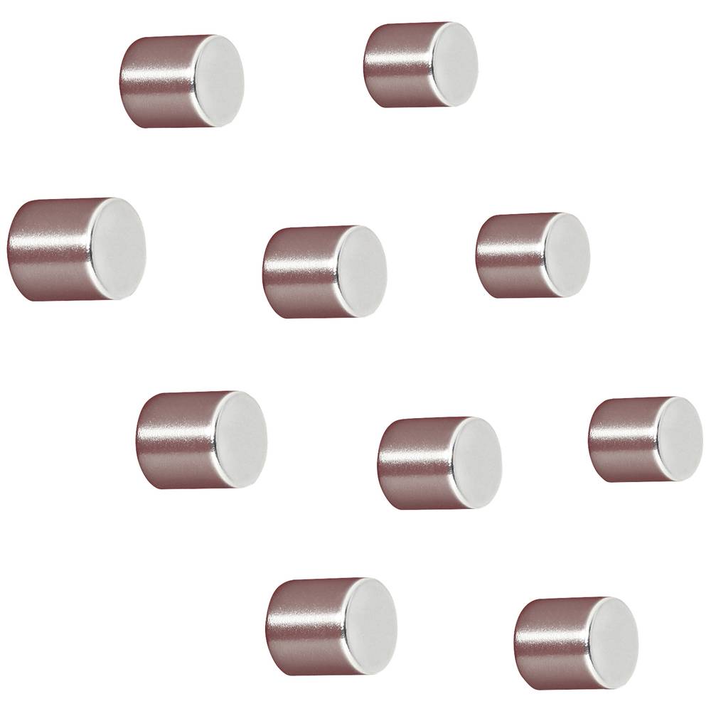 Sigel magneten - 10x10mm - rond - C5 sterk - zilver - 10 stuks - SI-BA701