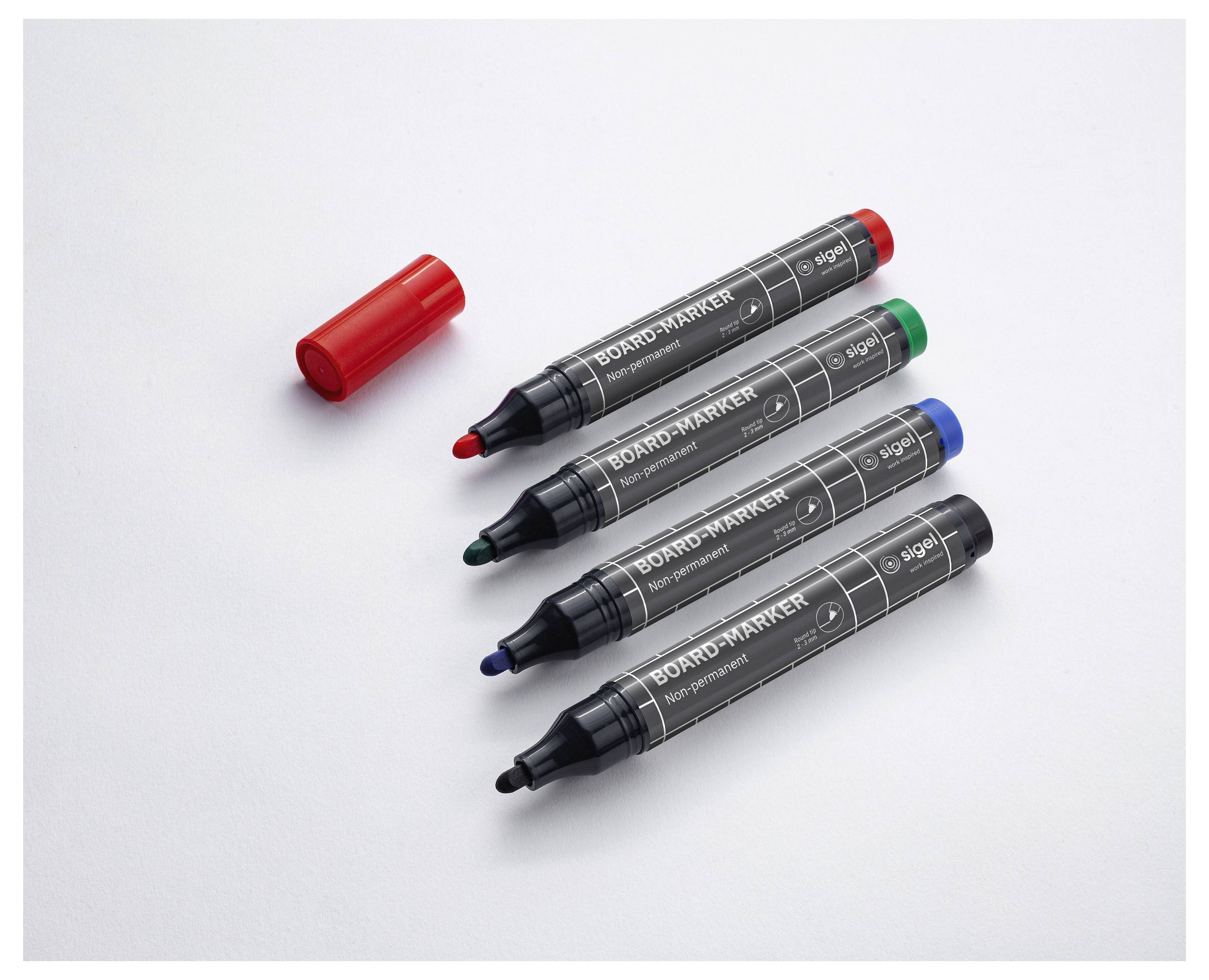 Sigel BA010 Whiteboardmarkerset Blauw, Groen, Rood, Zwart N/A – Foto 2 van 2