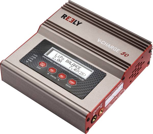 Reely V-Charge 50 Multifunctionele modelbouwlader 12 V, 230 V 7 A Li-ion, LiFePO, Li-poly, NiCd, NiMH, Lood