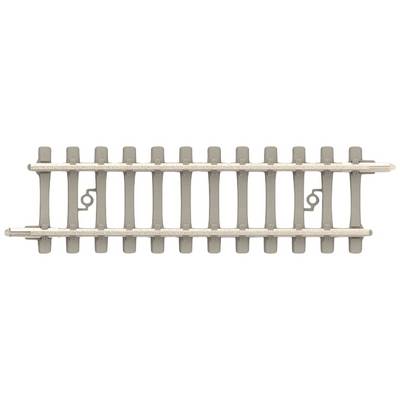 Houten spoorsectie, rechte sectie met 12 dwarsliggers en twee verbindingspunten voor bevestiging aan andere spoordelen.