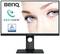 Monitor met 'BenQ' en 'Eye-Care'-logo. Close-up van ogen, gecertificeerd door TÜV Rheinland.