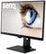 Een BenQ-monitor met een afbeelding van een blauw oog op het scherm. Elegant ontworpen, plat frame en een strakke standaard.