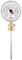 Thermometer met metalen behuizing toont 60 °C op de Celsius-schaal. Geschikt voor vloeistof- of gasdrukbewaking.