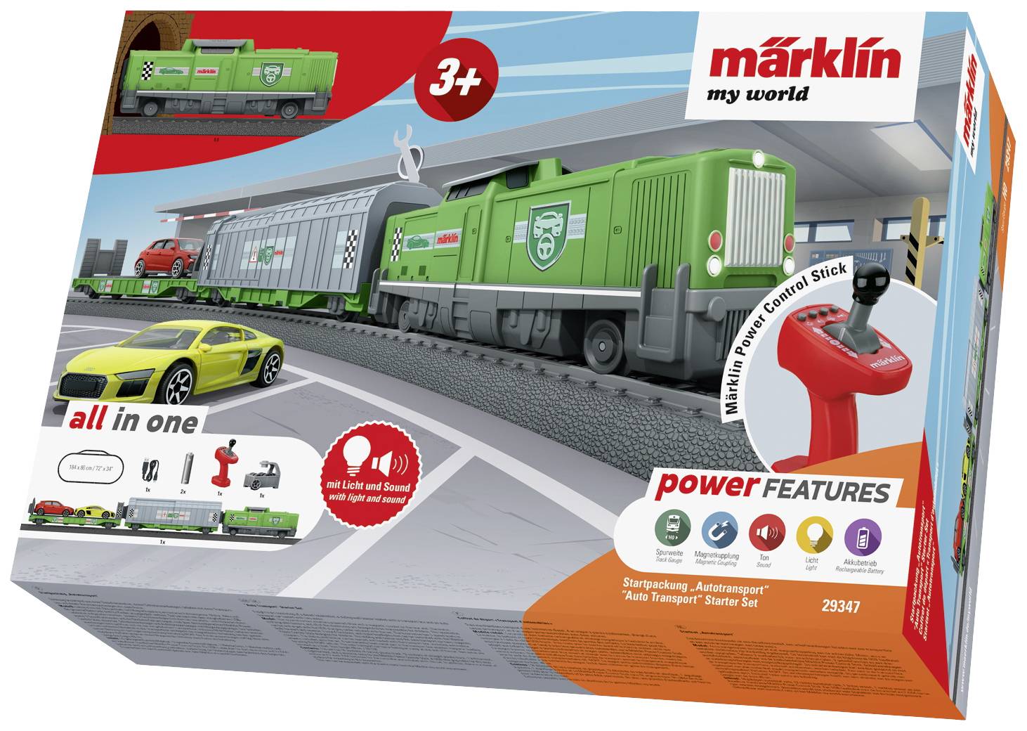 Speelgoedtreinset "Märklin my world" voor kinderen vanaf 3 jaar, inclusief auto en afstandsbediening. Hoofdkleur: Groen.