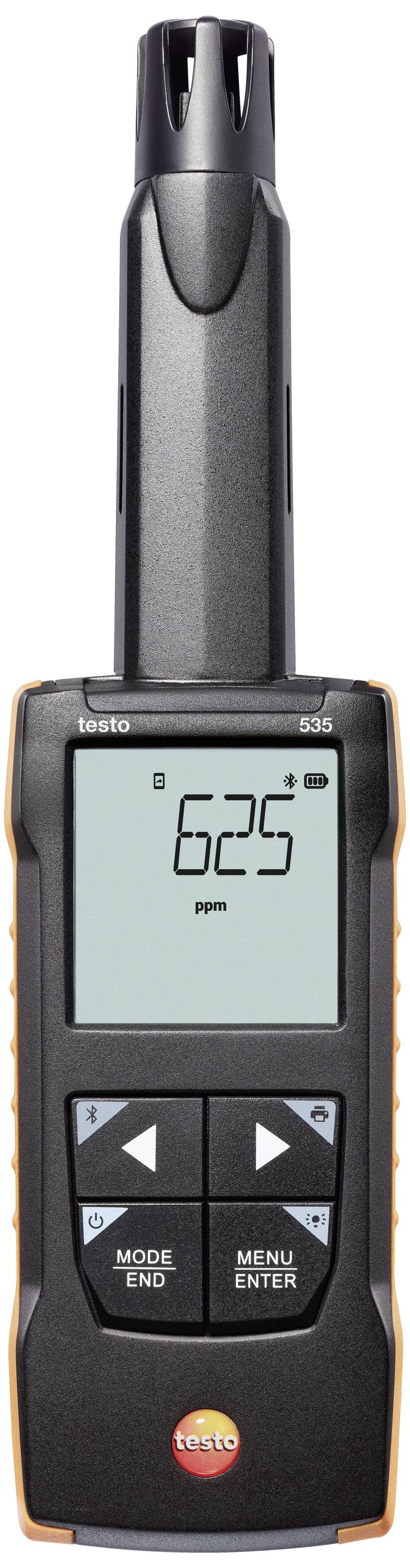 'Testapparaat toont 625 ppm op het display.'