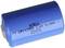 Blauwe cilindrische accu met de opdruk 'XCELL + ER14250M 3.6V 0.8Ah - 221031'.