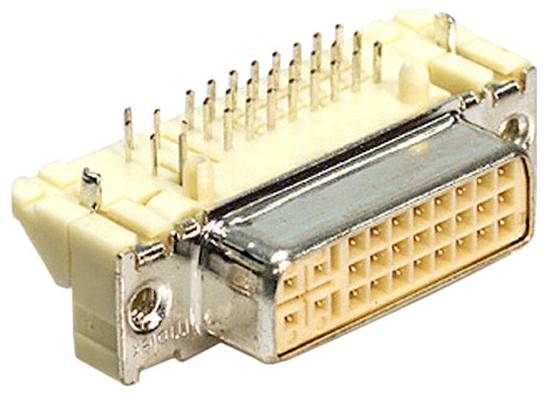 Een zwarte elektrische connector met een rechthoekige vorm en meerdere pennen binnenin wordt getoond, waarschijnlijk voor automobielapplicaties.