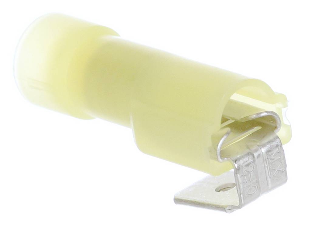 Molex 190130033 Platte stekker (female) Insteekbreedte: 6.35 mm Insteekdikte: 0.81 mm Volledig geïsoleerd Waarschuwings-geel 1 stuk(s) Bulk