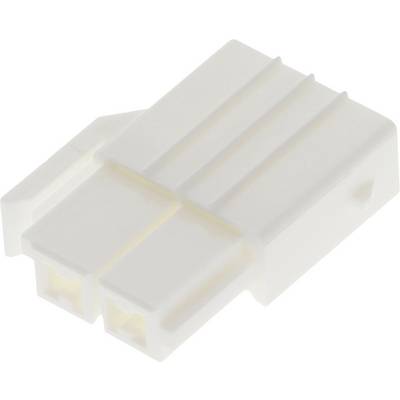 Een witte kunststof elektrische connector met twee sleuven, ontworpen voor veilige kabelbevestiging.