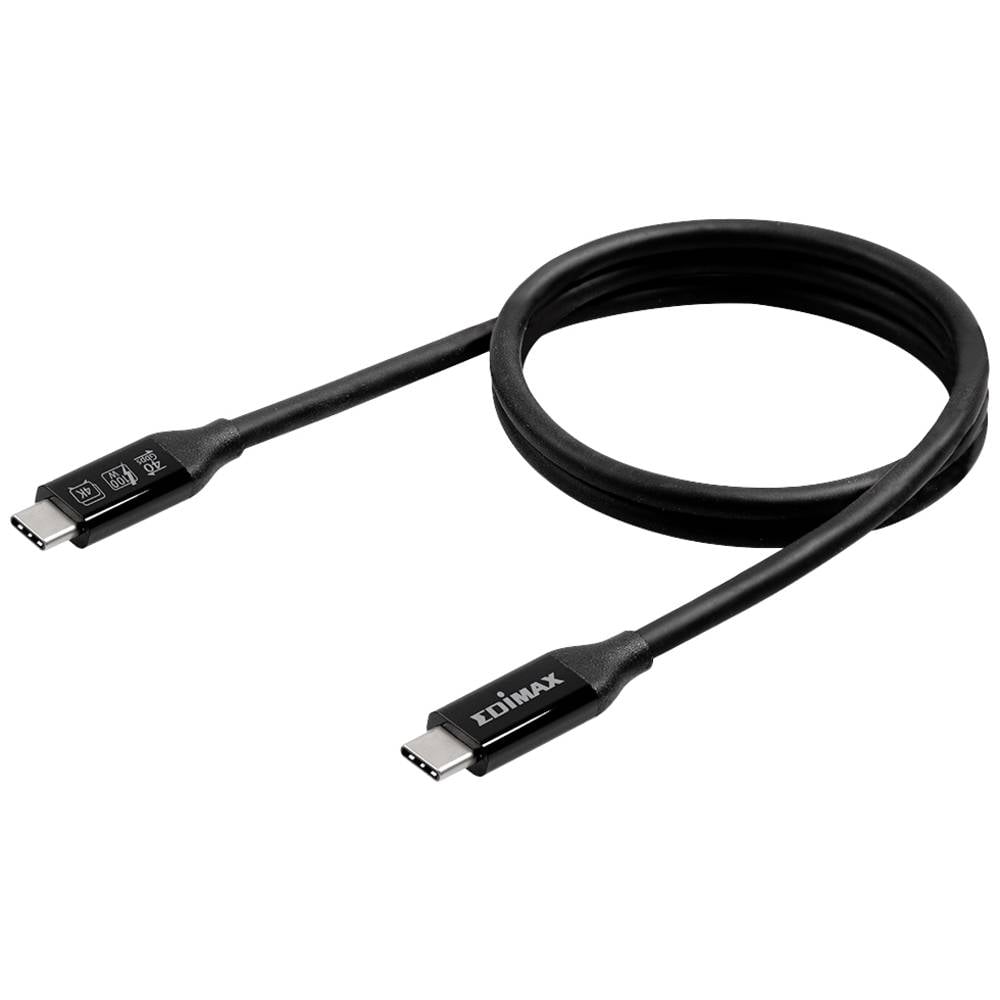 EDIMAX USB-kabel USB 4.0, Thunderbolt 3 USB-C stekker 1 m Zwart UC4-010TB V2
