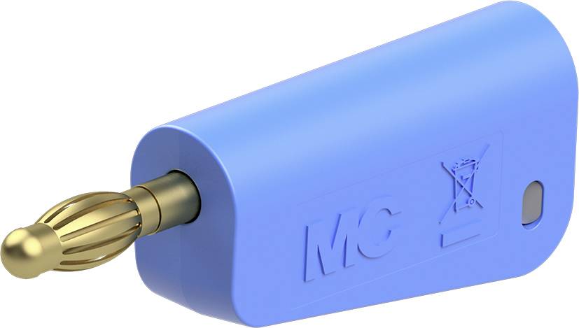 4 mm enkele stekker compleet blauw
